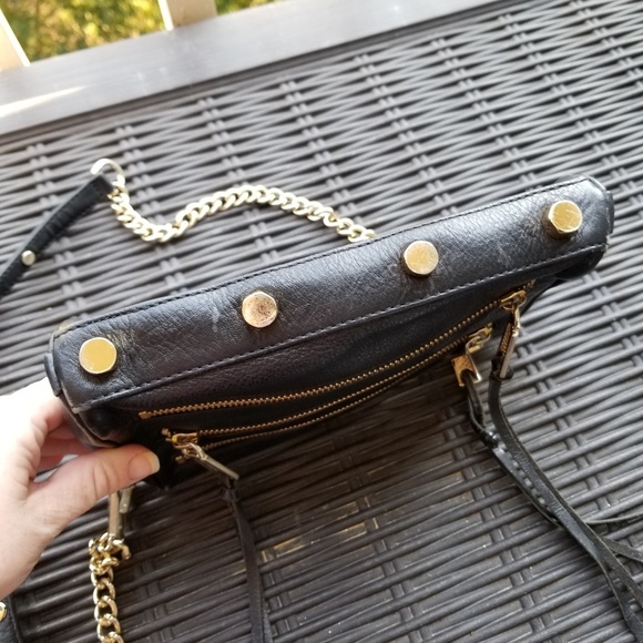 Rebecca Minkoff Black Gold Chain Studded Bag - Picture 8 of 8